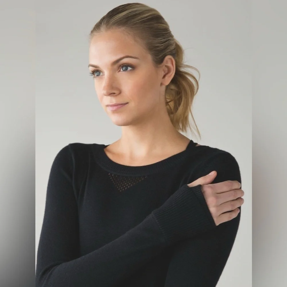 Lululemon Sunset Savasana Pullover II Knit Sweater Open Back
